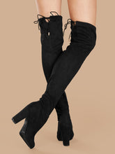 Load image into Gallery viewer, Heeled Over The Knee Stretch Boots