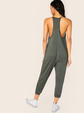 Load image into Gallery viewer, French Terry Racerback Sleeveless V-Neck Jumpsuit