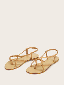 Braided Detail Toe Post Sandals