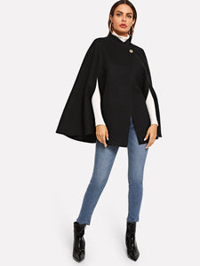 Single Button Cape Coat