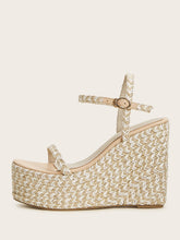 Load image into Gallery viewer, Ankle Strap Platform Espadrille Wedges