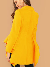 Load image into Gallery viewer, Double Breasted Asymmetric Flared Skirt Coat