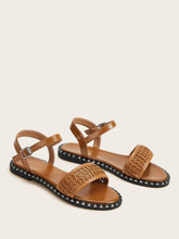 Load image into Gallery viewer, Braided Detail Buckle Strap Sandals