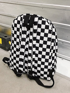 Checker Metal Ring Detail Backpack