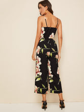 Load image into Gallery viewer, Surplice Neck Wide Leg Floral Print Slip Jumpsuit