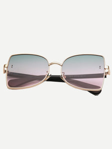 Ombre Lens Metal Frame Sunglasses