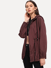 Load image into Gallery viewer, Zip Up Hooded Windbreaker Jacket