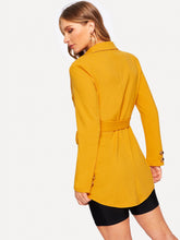 Load image into Gallery viewer, Button Detail Notched Collar Coat