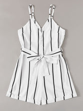 Load image into Gallery viewer, Striped Belted Romper