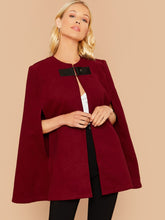 Load image into Gallery viewer, Strap Buckle Closure Cape Coat