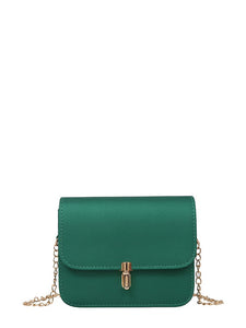 PU Flap Shoulder Bag With Chain