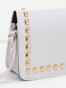 Studded PU Flap Bag