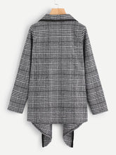 Load image into Gallery viewer, Plaid Waterfall Neck Jacket