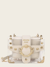 Load image into Gallery viewer, Studded Decor Clear Bag With Inner Pouch