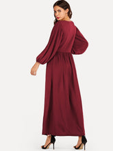 Load image into Gallery viewer, Bishop Sleeve Button Through Maxi Dress