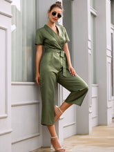 Load image into Gallery viewer, Solid Double-breasted Belted Jumpsuit