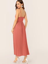 Load image into Gallery viewer, Surplice Neck Pleated Cami Dress