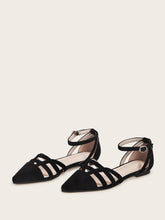 Load image into Gallery viewer, Point Toe Ankle Strap Flats