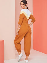 Load image into Gallery viewer, Cut And Sew Belted Jumpsuit