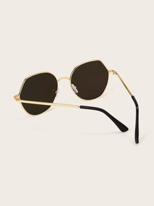 Metal Frame Mirror Lens Sunglasses