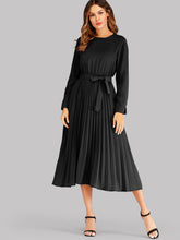 Load image into Gallery viewer, Self Tie Pleated Midi Dress