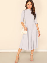 Load image into Gallery viewer, Bell Sleeve Ribbed Knit Midi Dress