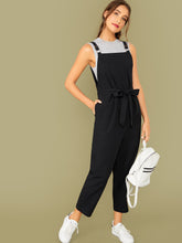 Load image into Gallery viewer, Pocket Side Belted Overall Jumpsuit