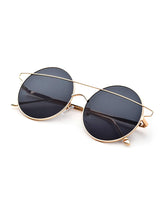 Load image into Gallery viewer, Silver Double Bridge Round Sunglasses