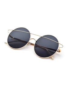 Silver Double Bridge Round Sunglasses