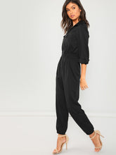 Load image into Gallery viewer, Zip Up Pocket Front Elastic Waist Jumpsuit