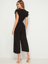 Load image into Gallery viewer, Layered Pleated Sleeve Belted Jumpsuit