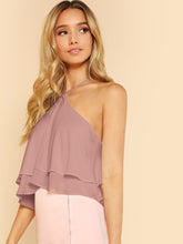 Load image into Gallery viewer, Zip Back Halter Flowy Top