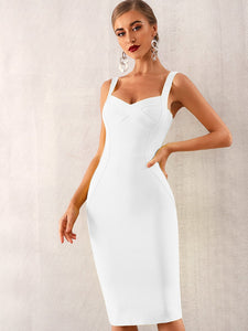 Adyce Solid Zip Back Bandage Slip Dress