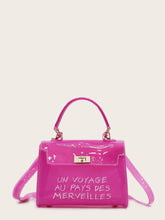 Load image into Gallery viewer, Slogan Print Flap Satchel Bag