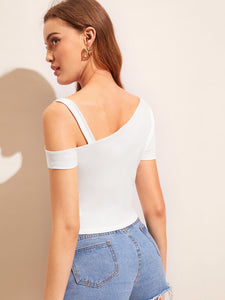 Asymmetrical Neck Solid Top