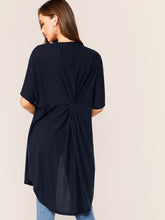 Load image into Gallery viewer, Twist Back Dip Hem Rib-knit Coat