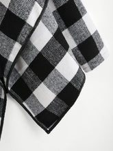 Load image into Gallery viewer, Gingham Plaid Waterfall Neck Coat