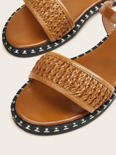 Load image into Gallery viewer, Braided Detail Buckle Strap Sandals