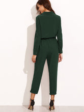 Load image into Gallery viewer, Tie Waist Rolled Sleeve Equipment Jumpsuit