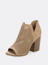 Load image into Gallery viewer, Open Toe Perforated Double V Side Slit Boots NATURAL