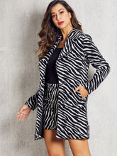 Load image into Gallery viewer, SBetro Zebra Striped Single Button Velvet Coat