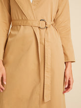 Load image into Gallery viewer, Solid Notched Neck Belted Trench Coat