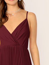 Load image into Gallery viewer, Surplice Neck Pleated Cami Dress