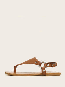 Toe Post Slingback Flat Sandals