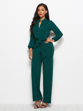 Load image into Gallery viewer, Tie Waist Shirt Detail Jumpsuit