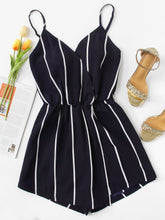 Load image into Gallery viewer, Vertical Striped Cami Romper