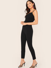 Load image into Gallery viewer, Notch Collar Slip Jumpsuit With Belt