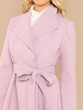 Load image into Gallery viewer, Waterfall Collar Self Belted Coat