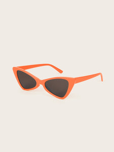 Cat Eye Flat Lens Sunglasses