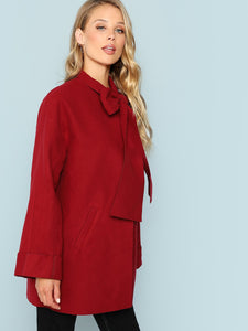 Tie Neck Coat